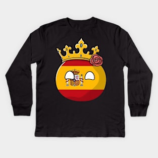 Spain Flag Queen King Monarch Rose Isabelle Spainish Polandball Countryball Kids Long Sleeve T-Shirt